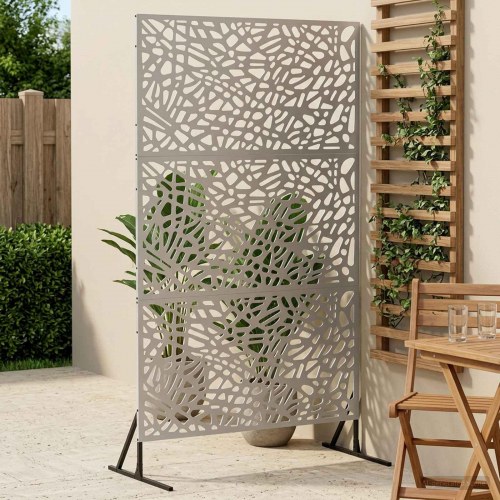 Privatlivsskærm 100 x 50 x 180 cm - galvaniseret stål, sølv