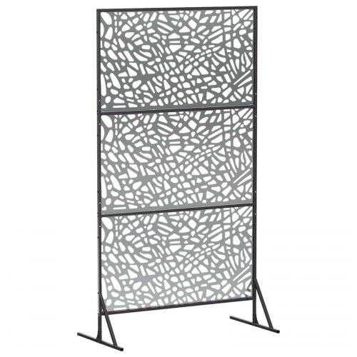 Privatlivsskærm 100 x 50 x 180 cm - galvaniseret stål, sølv