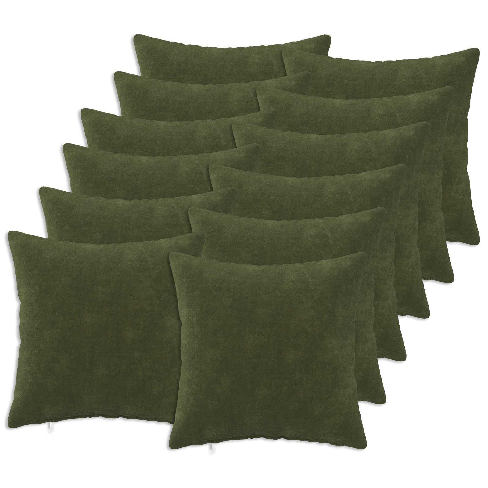 vidaXL Pude 12 stk. HEERLEN Grøn 45 x 45 cm Mikrofiber Fleece
