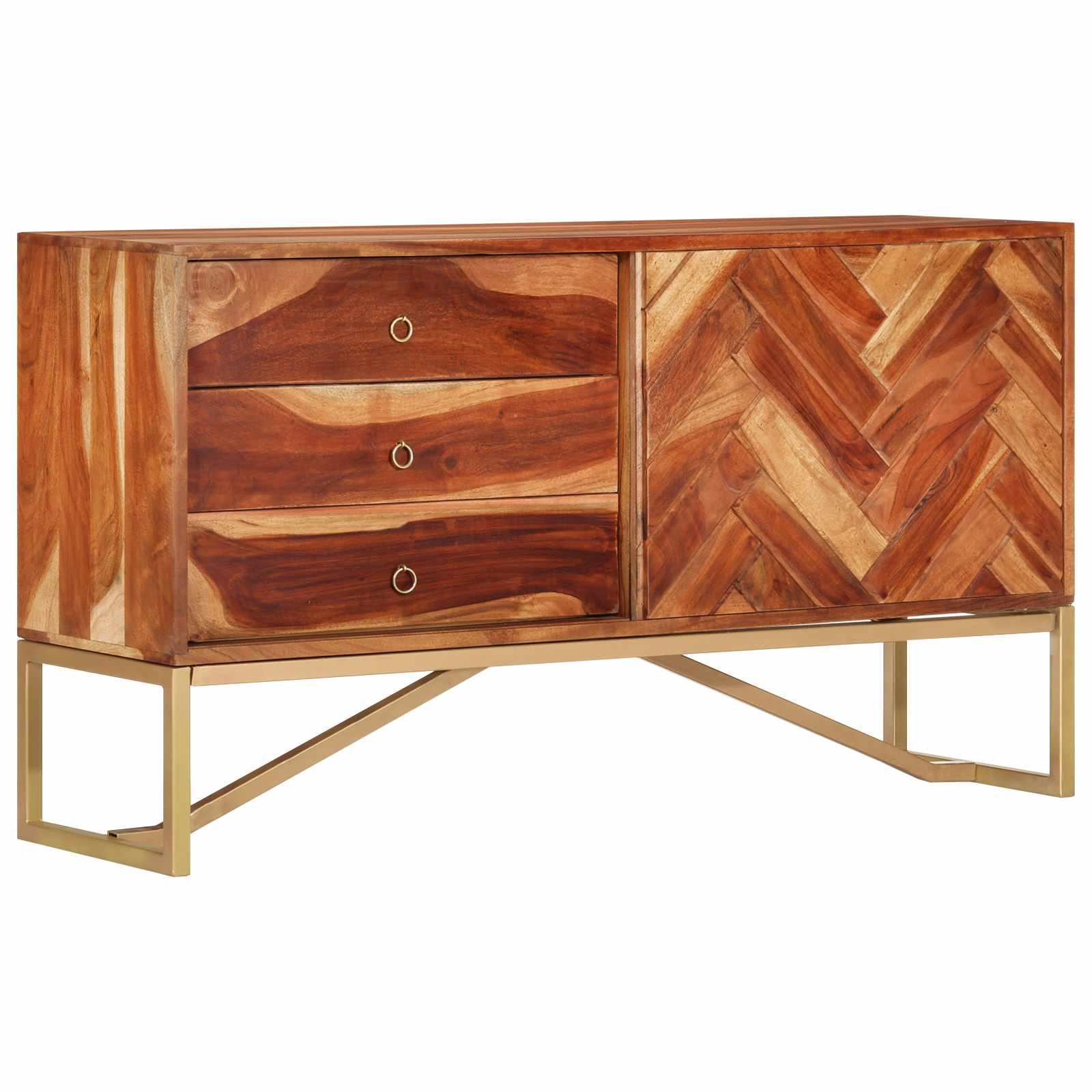 vidaXL Sideboard HonningBrun 160 x 30 x 80 cm Massivt Akacietræ