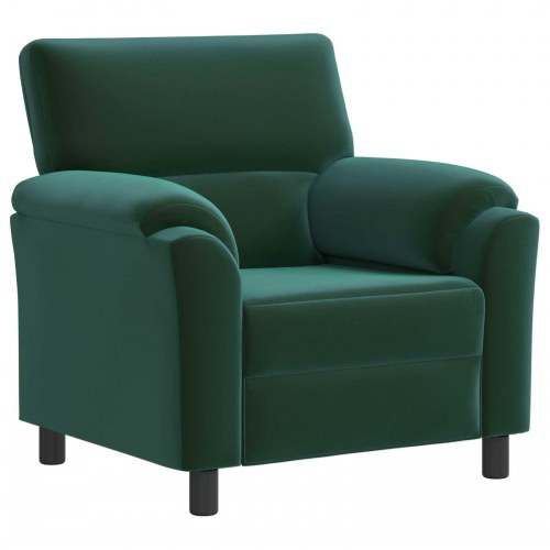 1-personers sofa i fløjl - mørkegrøn, 94 x 85 x 93 cm