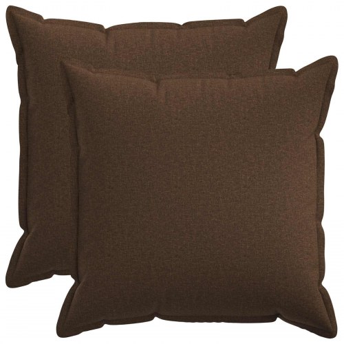 Pyntepuder 2 stk. brun 70 x 70 cm i faux linned