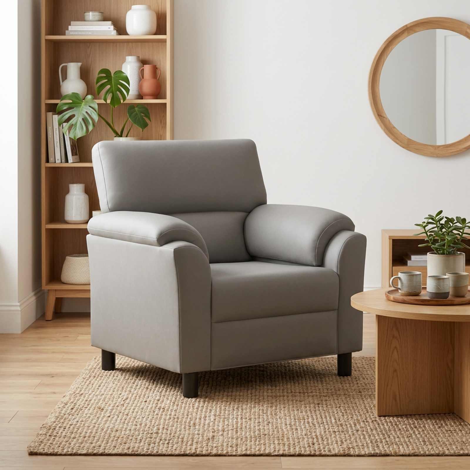 1-personers sofa lysegrå 94 x 85 x 93 cm - fløjl