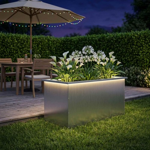 Plantekasse med LED - hvid 50 x 100 x 48 cm
