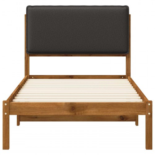 Sengestel med polstret hovedgavl 90 x 190 cm - naturfarvet/mørkegrå