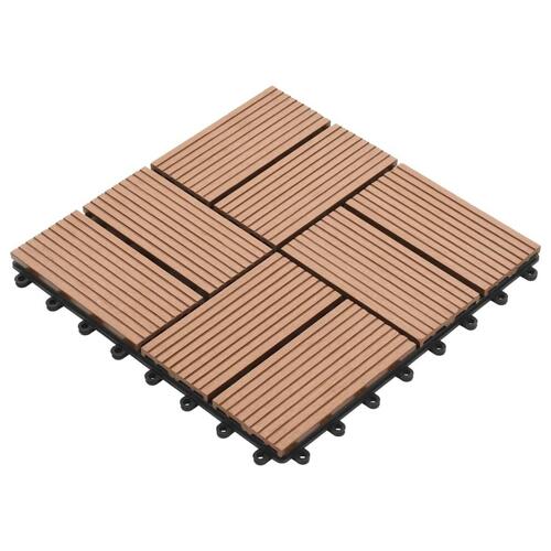 Terrassefliser 22 stk. 30 x 30 cm 2 m2 WPC brun