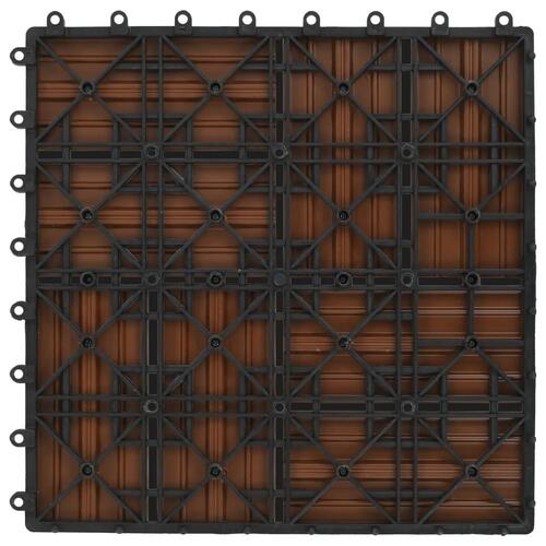 Terrassefliser 22 stk. 30 x 30 cm 2 m2 WPC brun