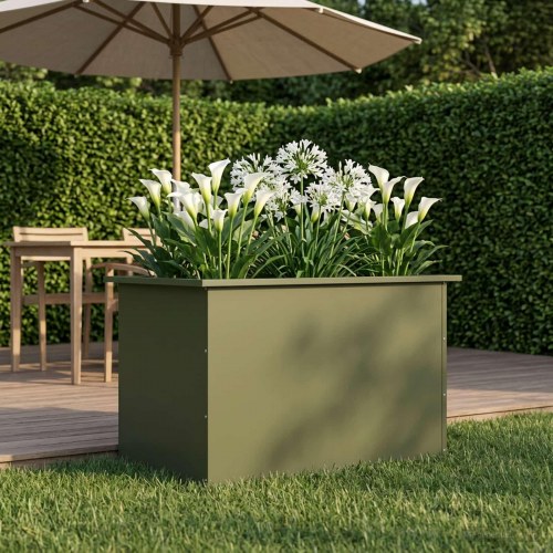 Plantekasse med LED - olivengrøn 50 x 80 x 48 cm