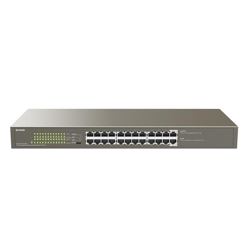 Netværksswitch Tenda TEG1124P-24-250W - 24-port Gigabit PoE+