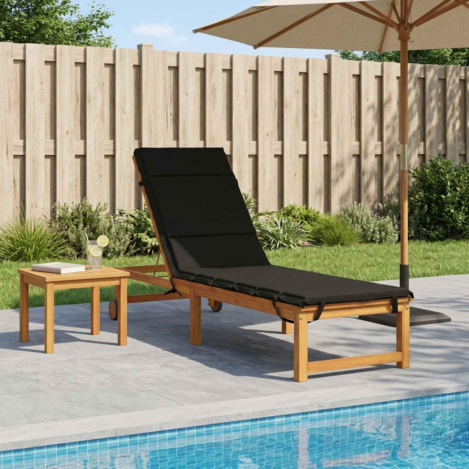 Solsengspude GEMERT - sort 200 x 55 x 3 cm