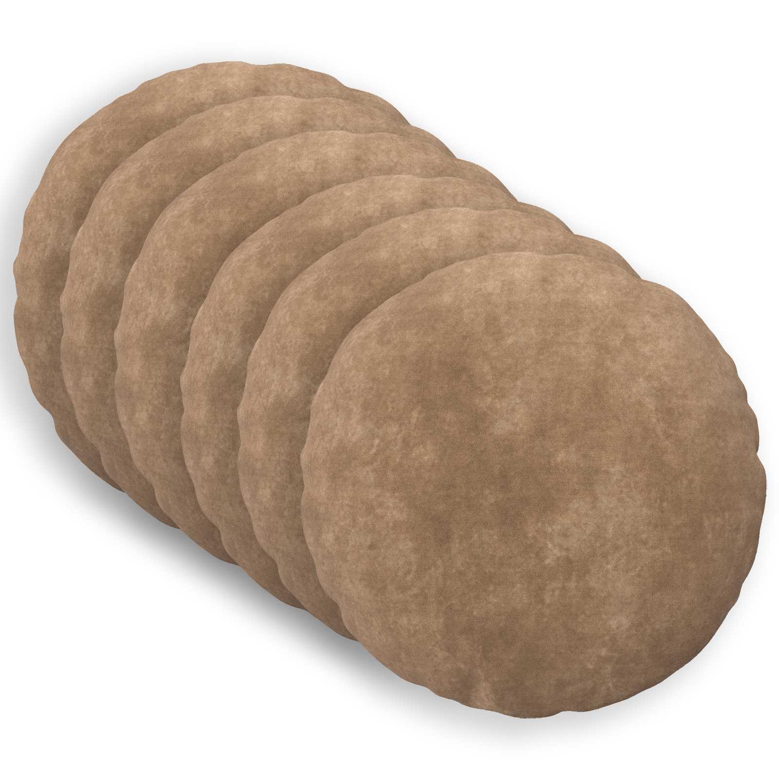 Runde pyntepuder HEERLEN - gråbrun, 6 stk., Ø 40 cm