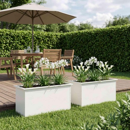 Plantekasse med LED 2 stk. - hvid 50 x 100 x 48 cm