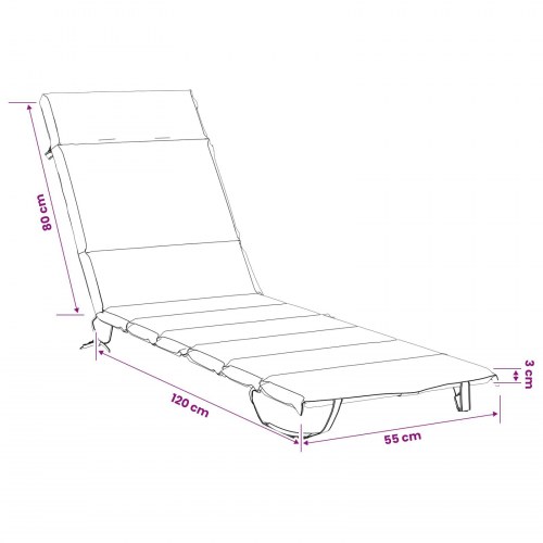 Solsengspude GEMERT - turkis, 200 x 55 x 3 cm