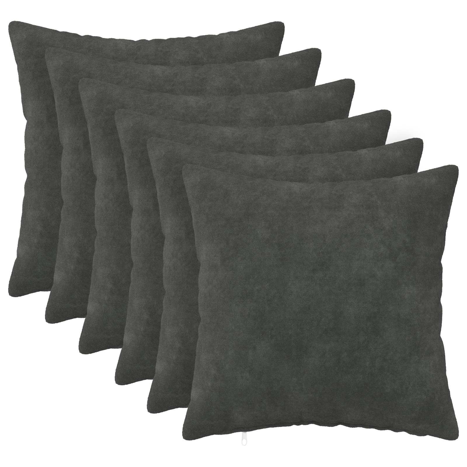 vidaXL Pudebetræk 6 stk. HEERLEN Antracit 30 x 30 cm Mikrofiber Fleece