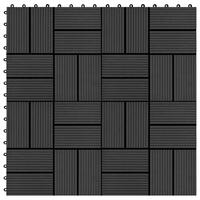 Terrassefliser 22 stk. 30 x 30 cm 2 m2 WPC sort