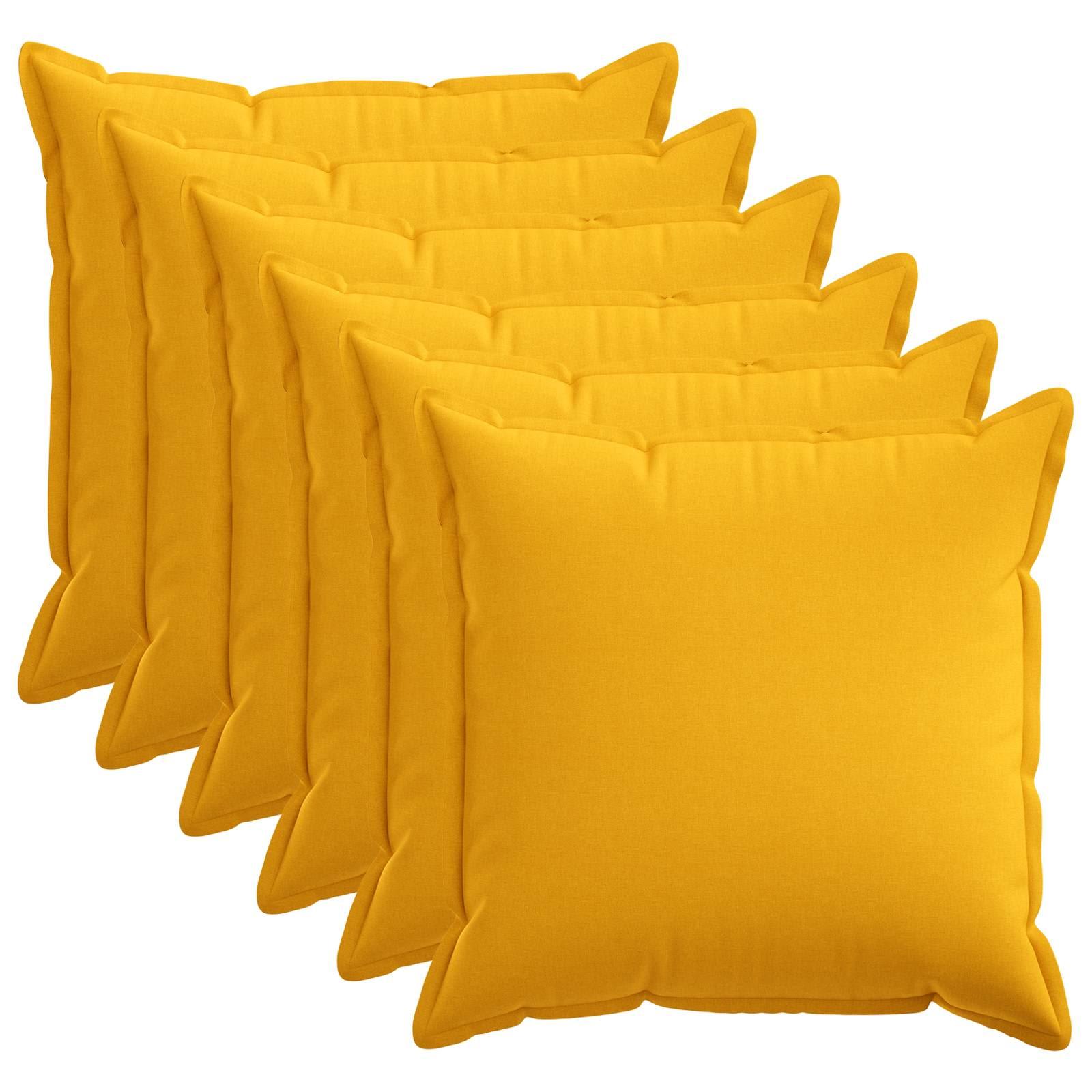 vidaXL Pudebetræk 6 stk. HOUTEN Lys Gul 70 x 70 cm Faux Linned