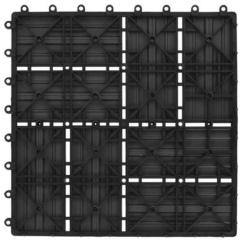 Terrassefliser 22 stk. 30 x 30 cm 2 m2 WPC sort