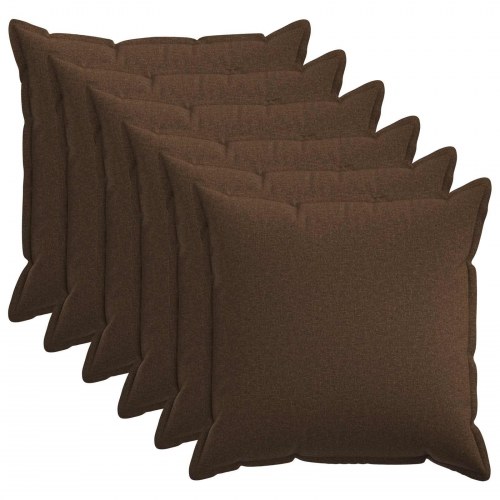 Pudebetræk HOUTEN 6 stk. brun 70 x 70 cm faux linned