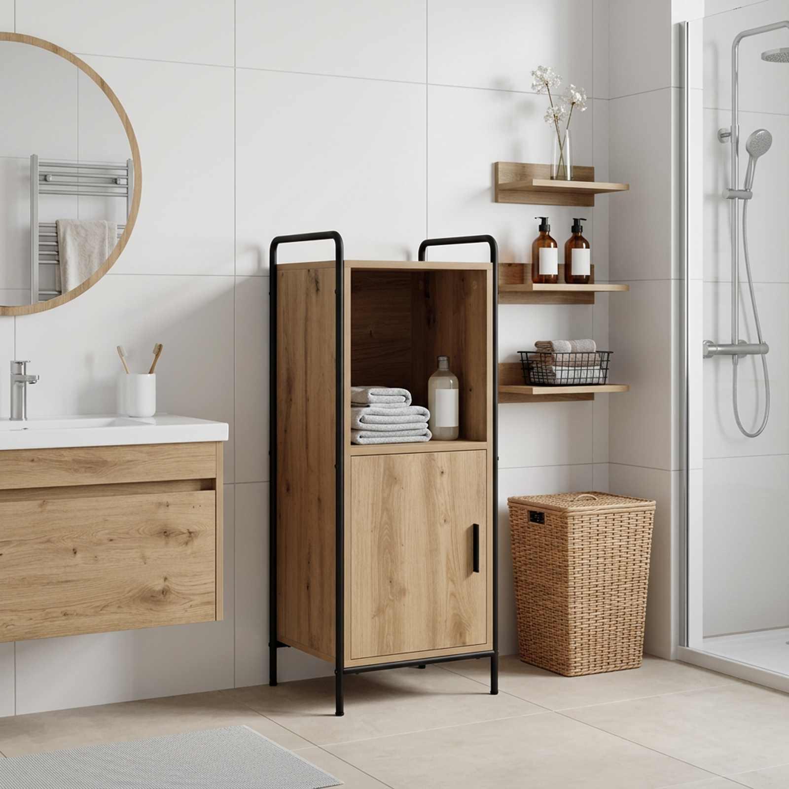 vidaXL Badeværelsesskab Artisan-eg 40 x 36 x 99,5 cm Konstrueret træ