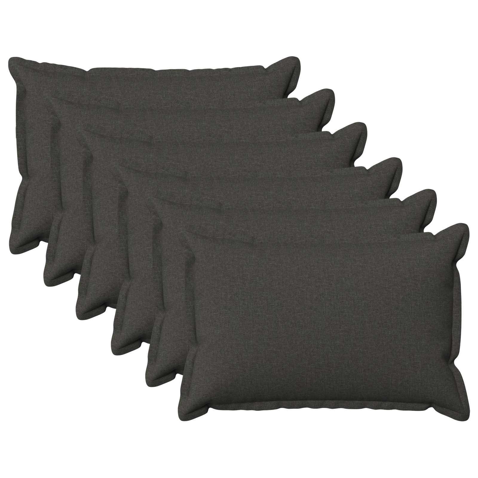 Pyntepuder 6 stk. mørkegrå 40 x 60 cm i faux linned