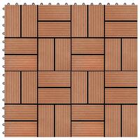 Terrassefliser 22 stk. 30 x 30 cm 2 m2 WPC teakfarve