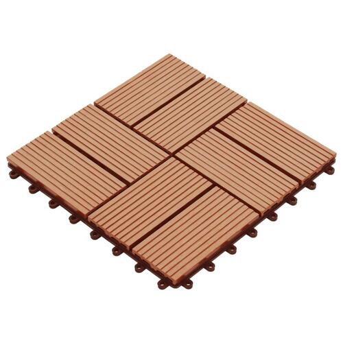 Terrassefliser 22 stk. 30 x 30 cm 2 m2 WPC teakfarve