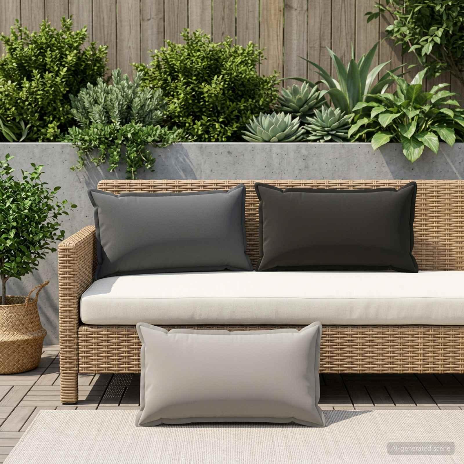 vidaXL Pude 12 stk. HOUTEN Sort 40 x 80 cm Polyester
