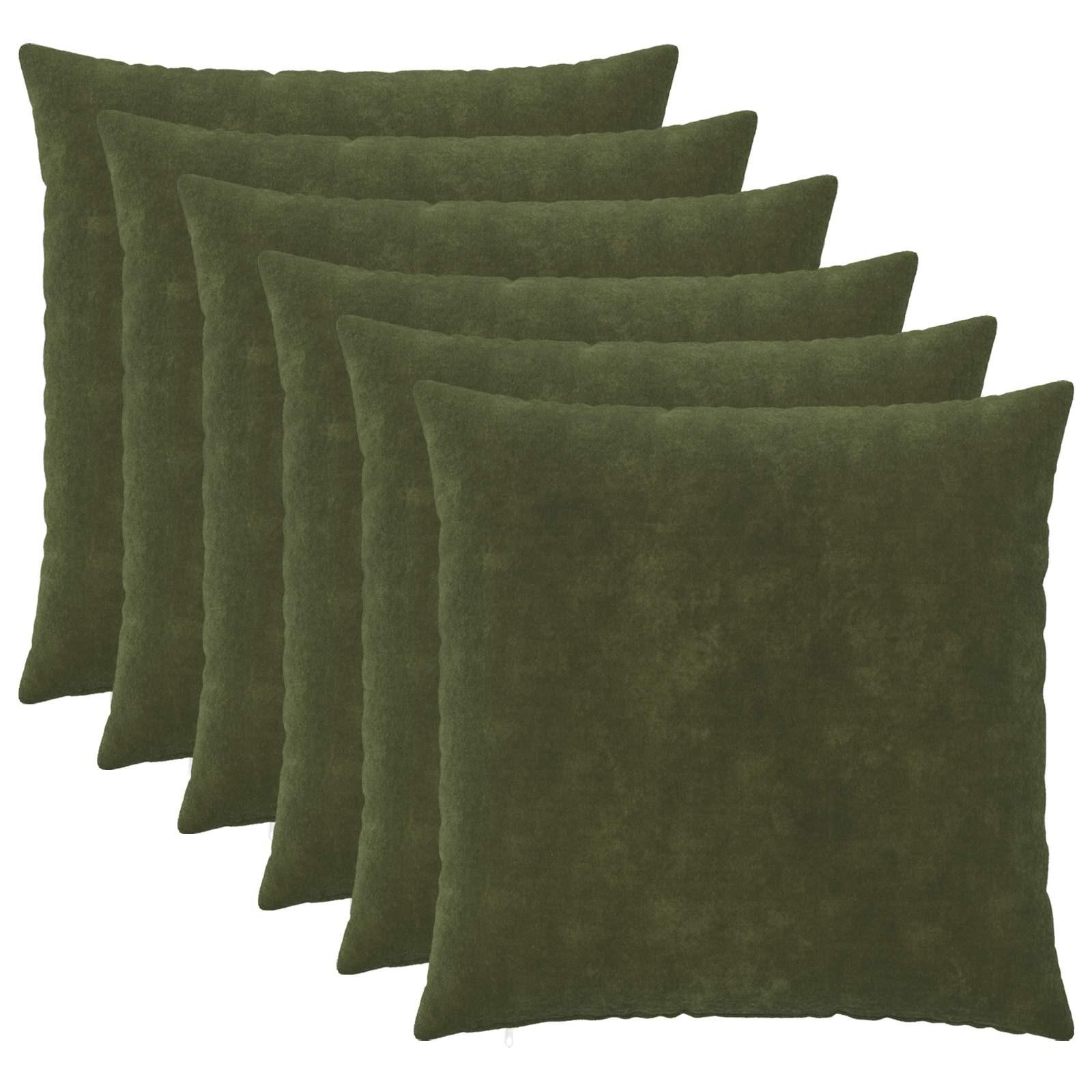 vidaXL Pudebetræk 6 stk. HEERLEN Grøn 65 x 65 cm Mikrofiber Fleece