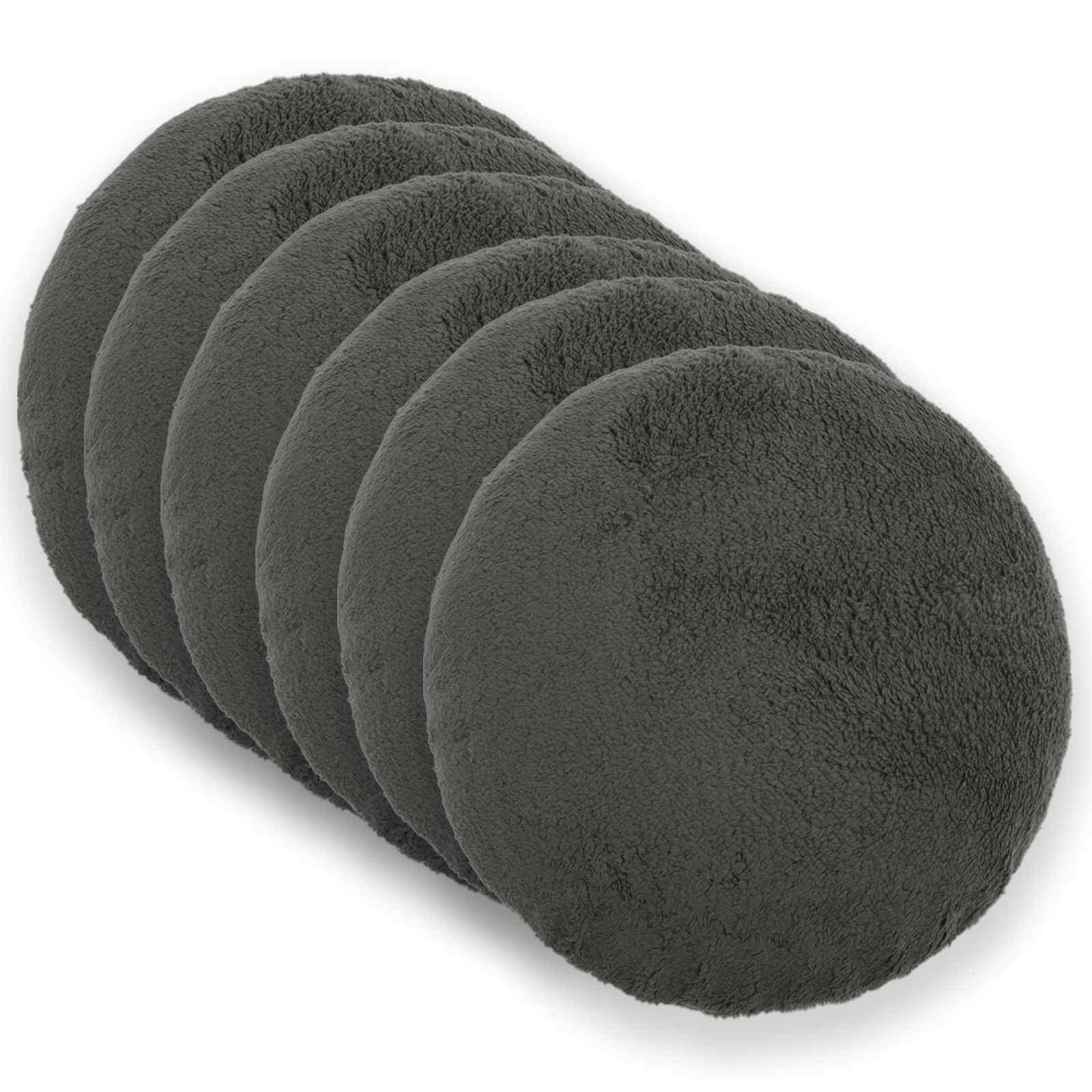 vidaXL Pudebetræk 6 stk. HEERLEN Mørkegrå Dia. 60 cm Bouclé