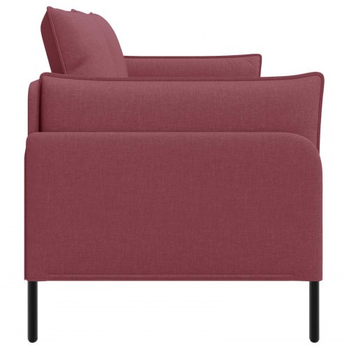 2-personers sofa i stof - vinrød 188 x 81 x 89 cm