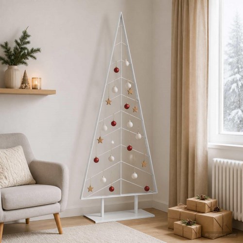 Juletræ i metal KUOPIO med fod 210 cm - hvid