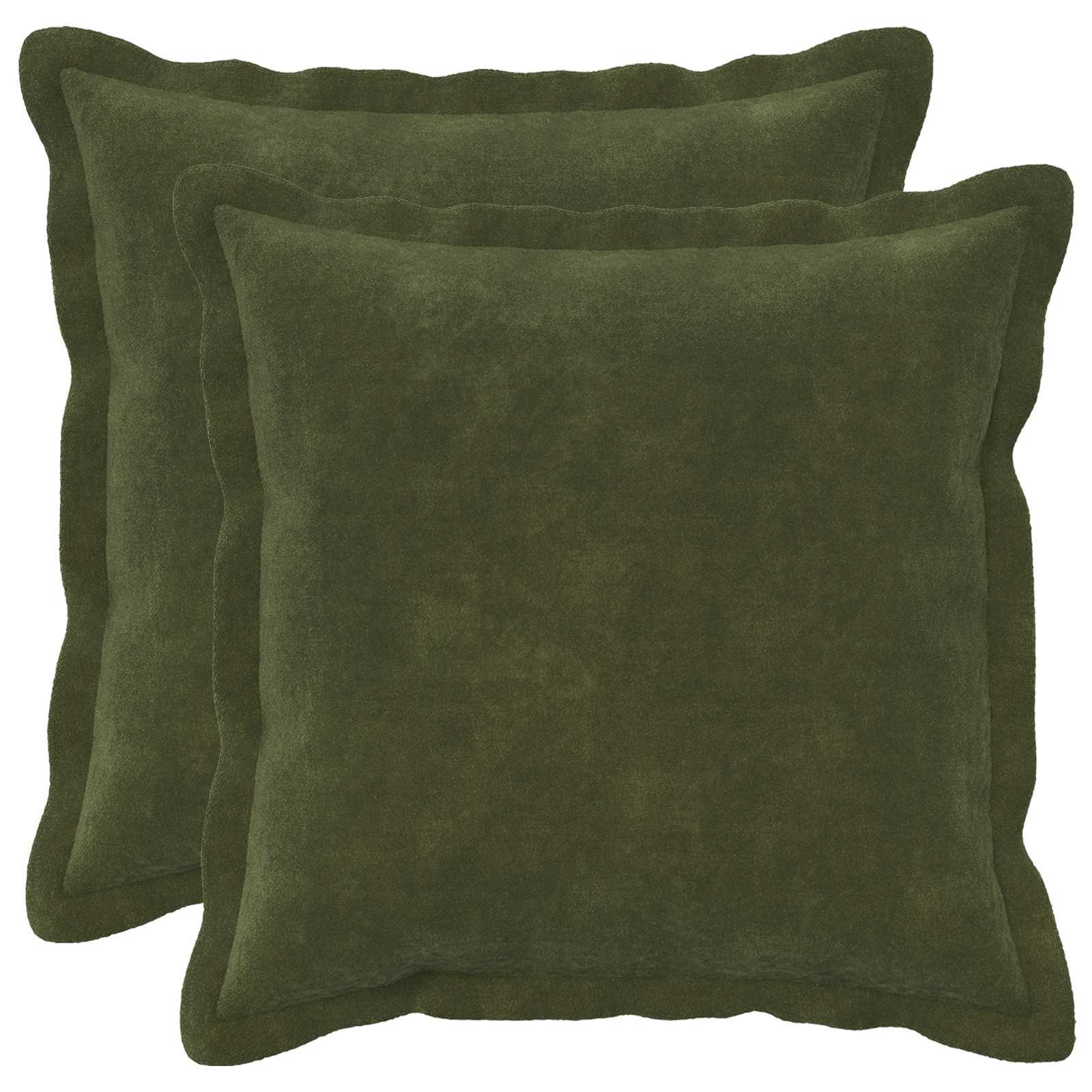 vidaXL Pude 2 stk. HOUTEN Grøn 45 x 45 cm Mikrofiber Fleece