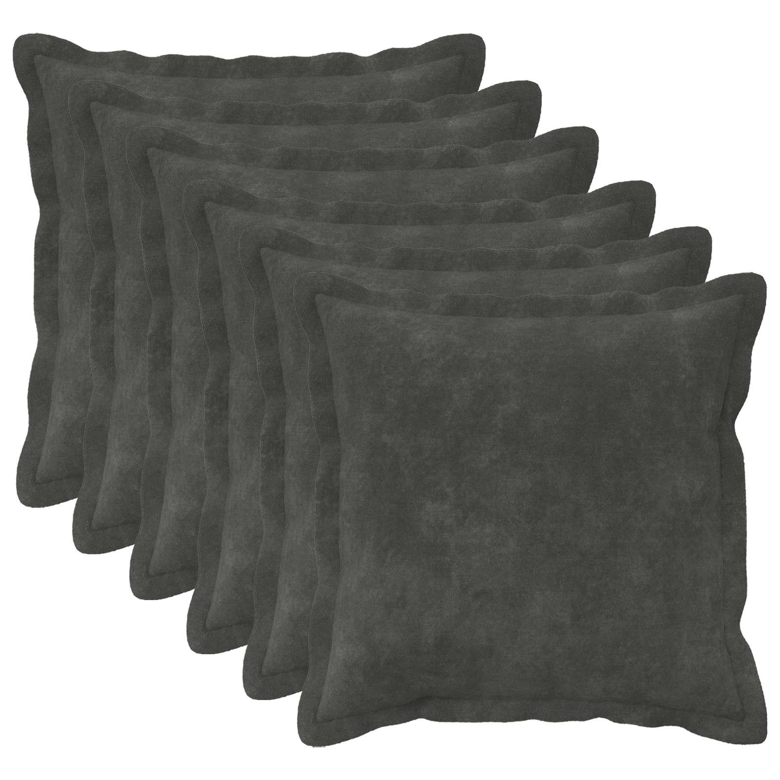 vidaXL Pude 6 stk. HOUTEN Antracit 45 x 45 cm Mikrofiber Fleece