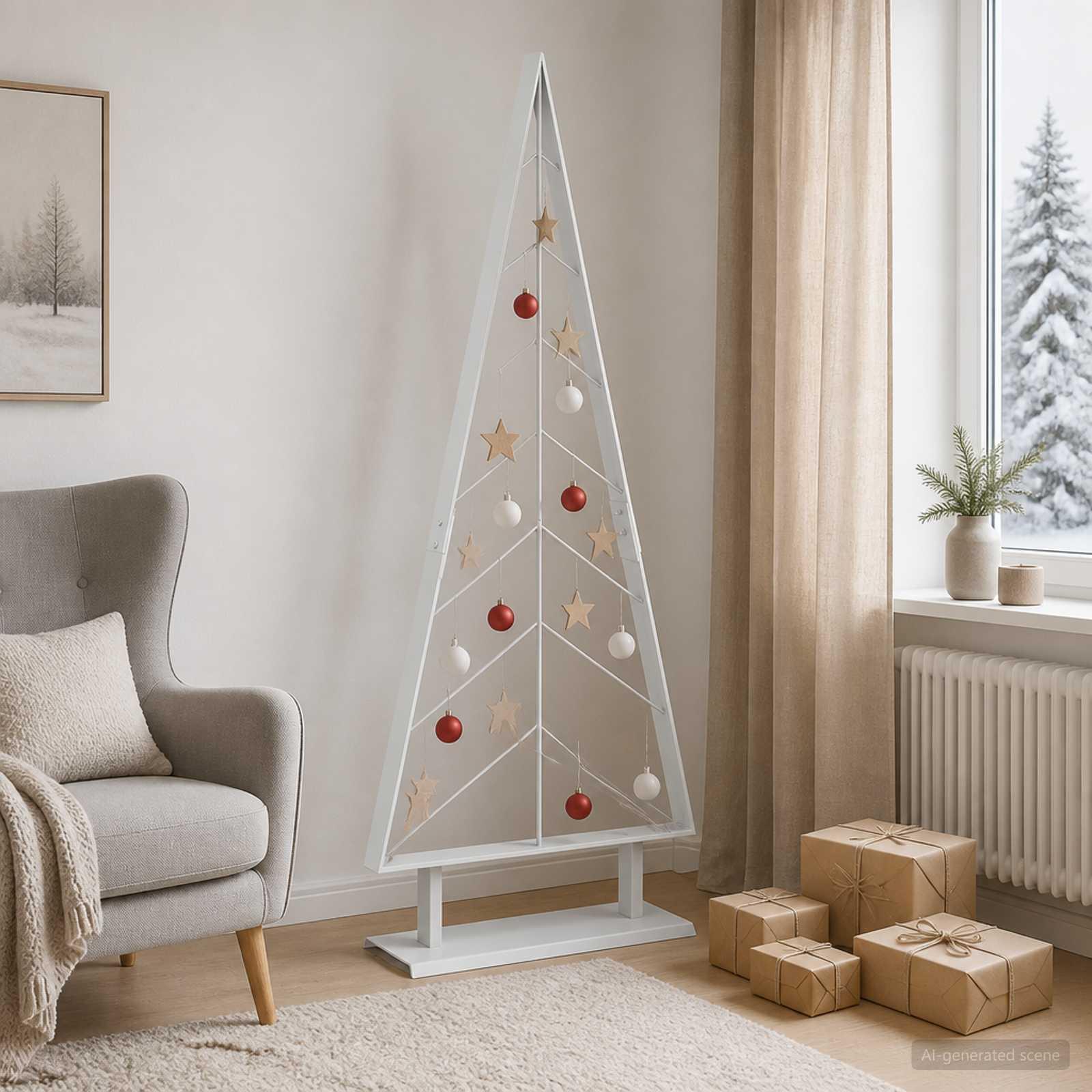 Metaljuletræ KUOPIO 125 cm - hvid