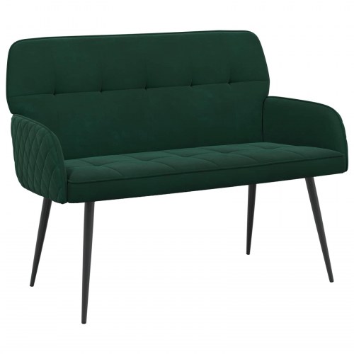 2-personers sofa i fløjl med metalben - mørkegrøn