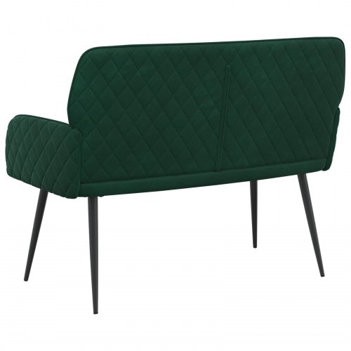 2-personers sofa i fløjl med metalben - mørkegrøn