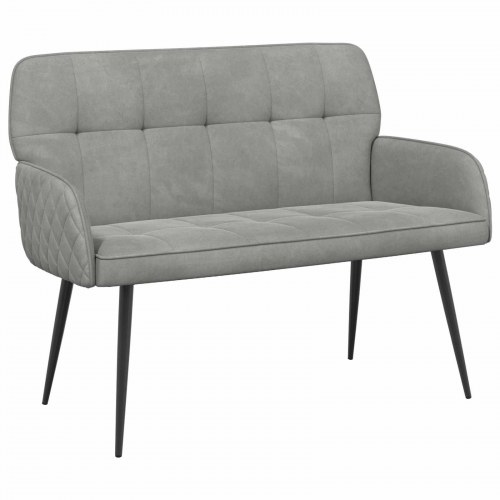 2-personers sofa i fløjl med metalben - lysegrå