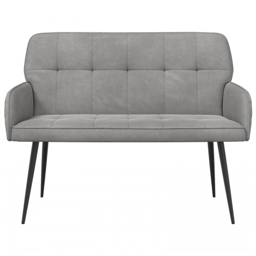 2-personers sofa i fløjl med metalben - lysegrå