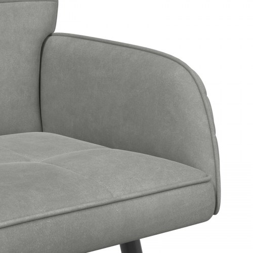 2-personers sofa i fløjl med metalben - lysegrå