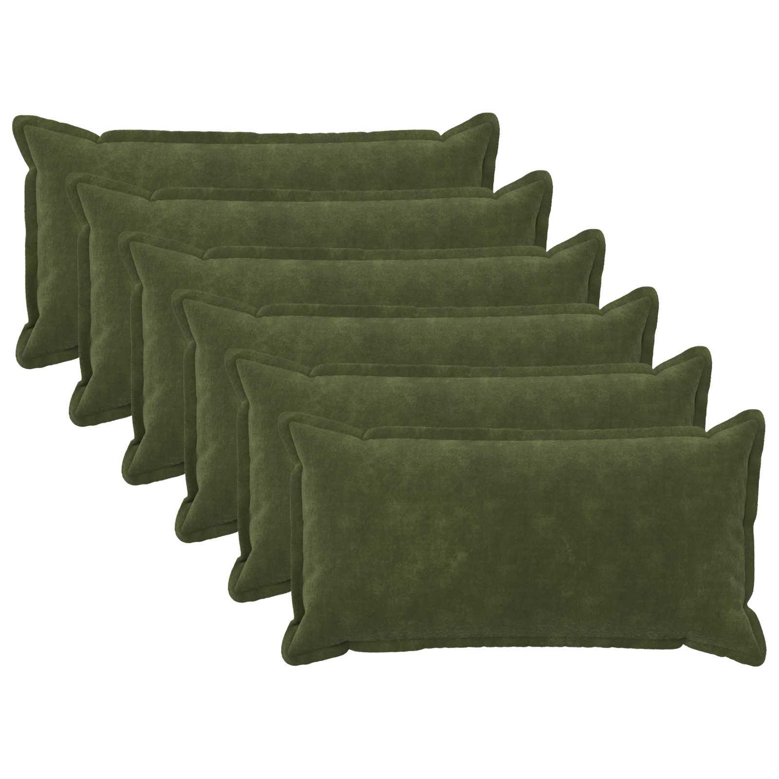 vidaXL Pude 6 stk. HOUTEN Grøn 40 x 70 cm Mikrofiber Fleece