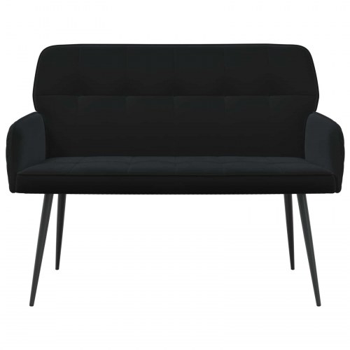 2-personers sofa i sort fløjl med metalben