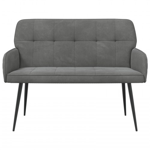 2-personers sofa i mørkegrå fløjl med metalben