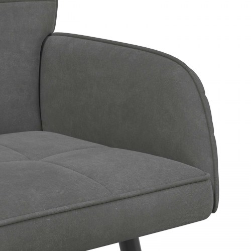 2-personers sofa i mørkegrå fløjl med metalben