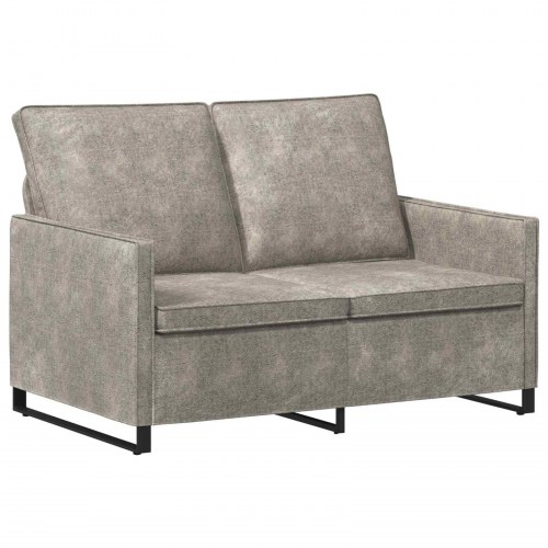 2-personers sofa i imiteret ruskind - lysegrå, 130 x 81 x 82 cm