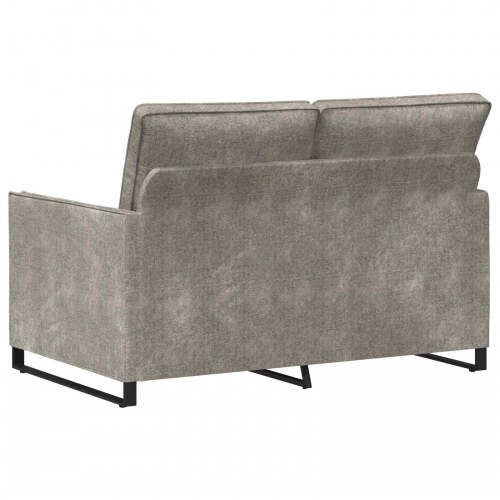 2-personers sofa i imiteret ruskind - lysegrå, 130 x 81 x 82 cm