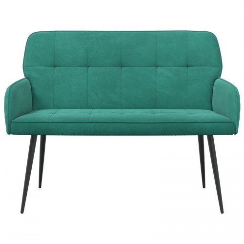 2-personers sofa i fløjl med metalben - turkis