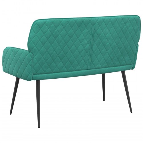 2-personers sofa i fløjl med metalben - turkis