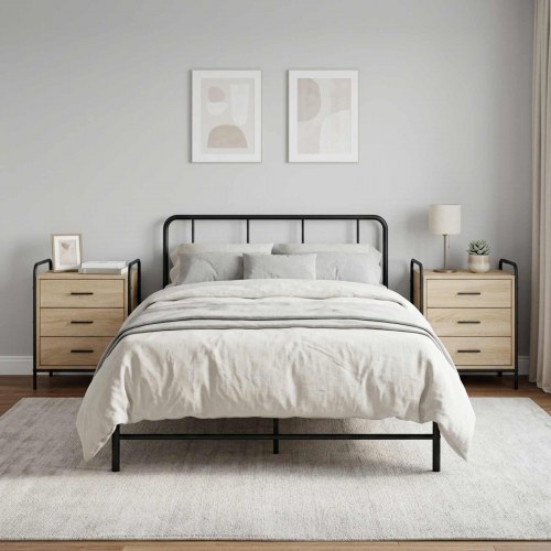 Sengeborde 2 stk. i Sonoma-eg - 48 x 36,5 x 60 cm