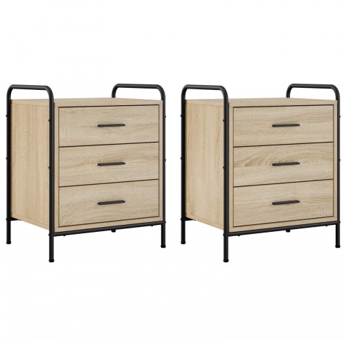 Sengeborde 2 stk. i Sonoma-eg - 48 x 36,5 x 60 cm