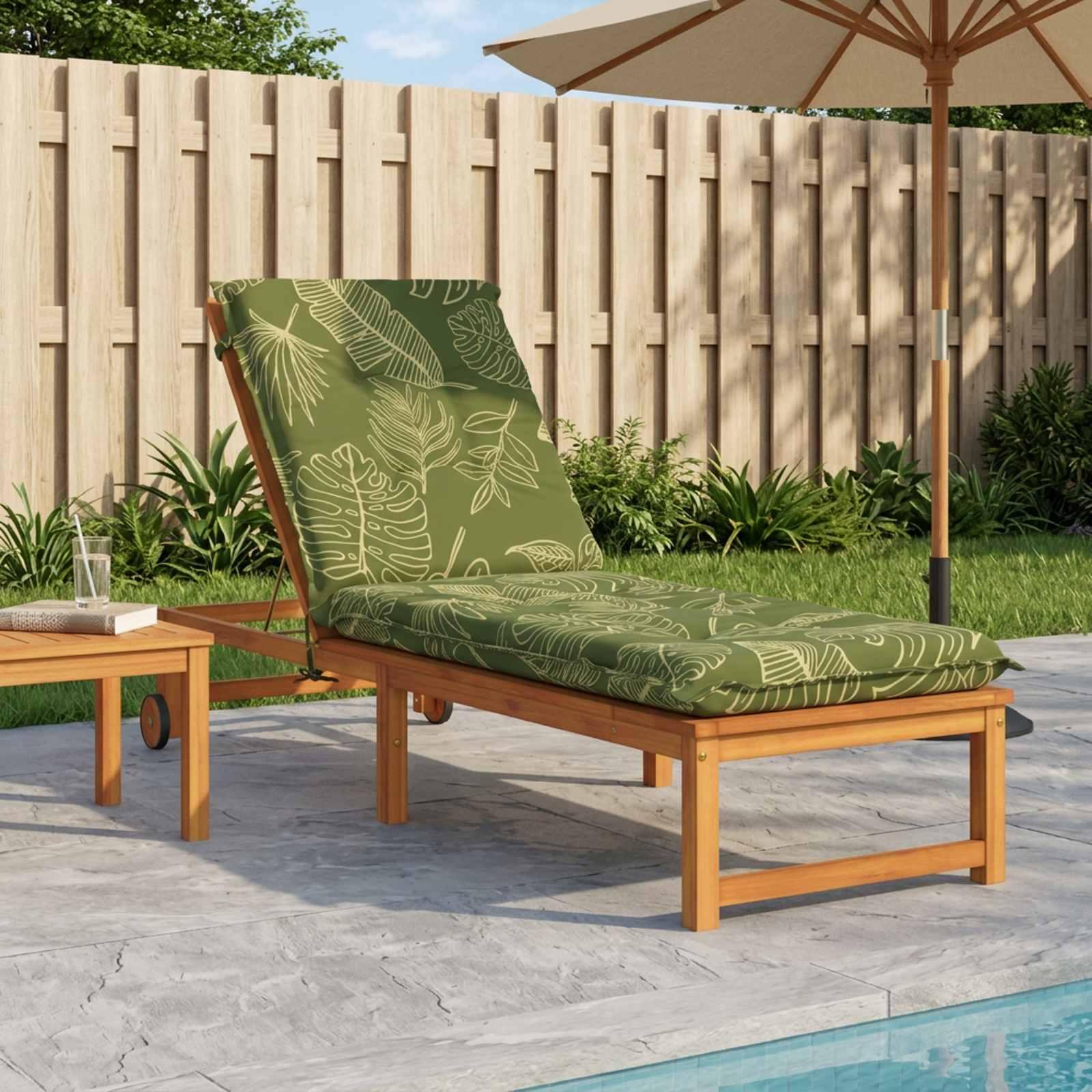 Solsengspude GEMERT med bladdesign - 190 x 60 x 9 cm